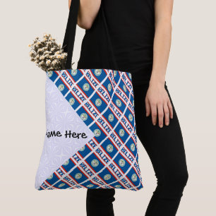 Belise Belizean Flag Tiled Personalised  Tote Bag