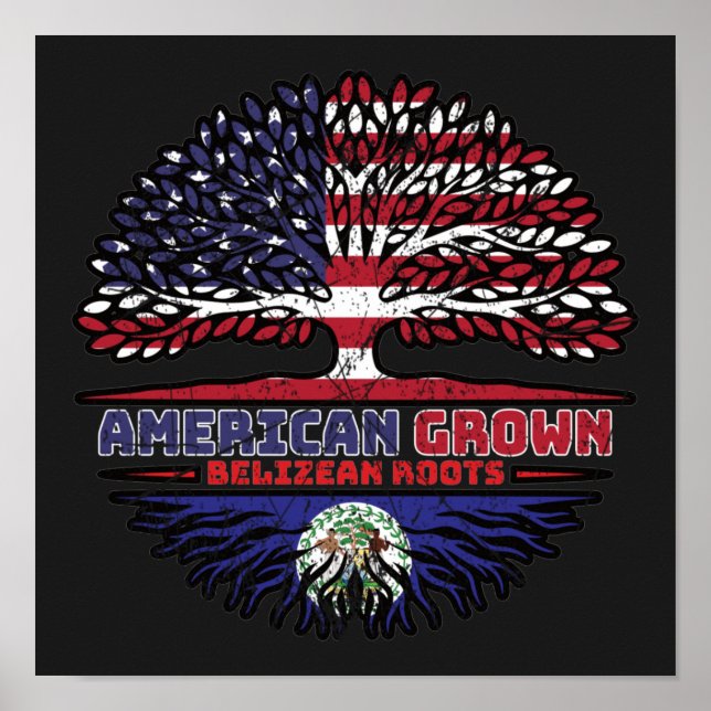 Belise Belizean US American USA United States Tree Poster (Front)