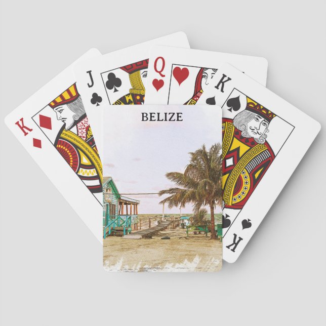 Belise Caribbean Beach Scenery Playing Cards (Back)