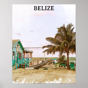 Belise Caribbean Beach Scenery Poster