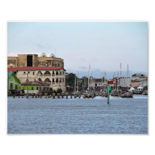 Belise, Caribbean, Port, Marina, Sailboats Photo Print