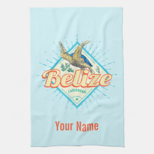 Belise Caribbean Retro Turtle Vintage Souvenir Tea Towel