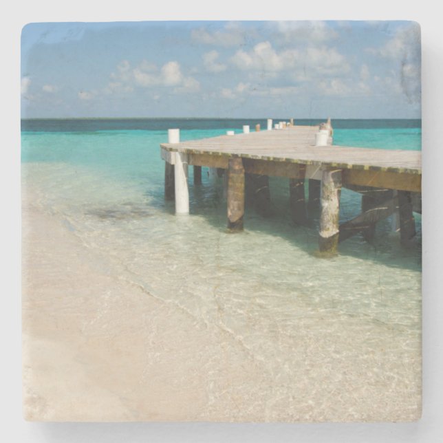 Belise, Caribbean Sea, Goff Caye. A Small Island Stone Coaster (Front)