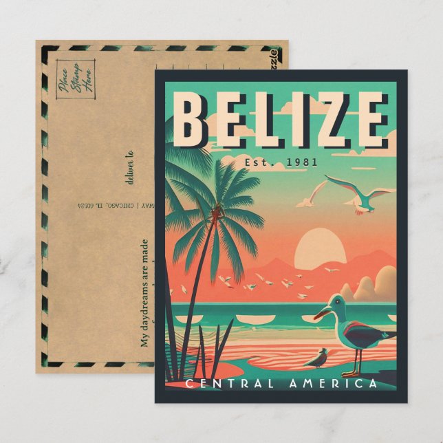 Belise Central America Vintage Tropical 1950s Postcard (Front/Back)