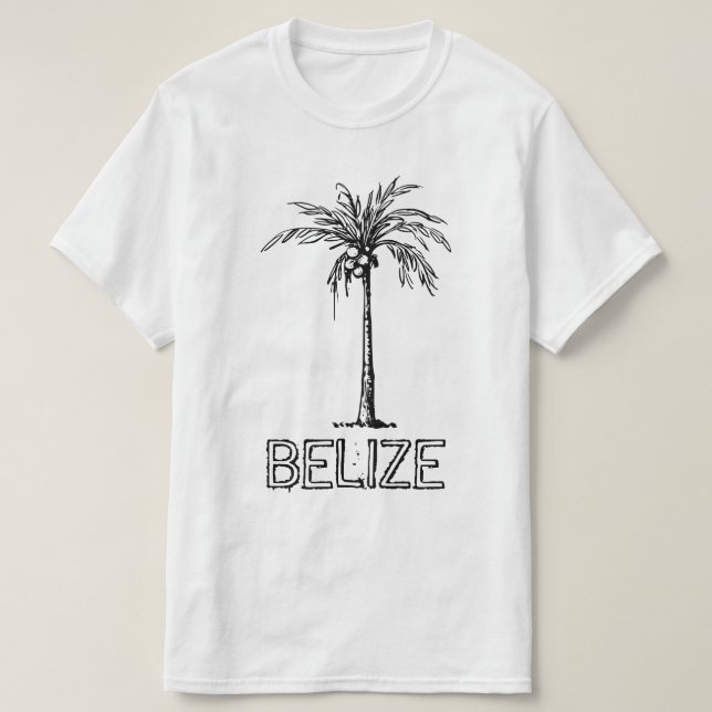 Belise coconut tree black & white design T-Shirt (Design Front)