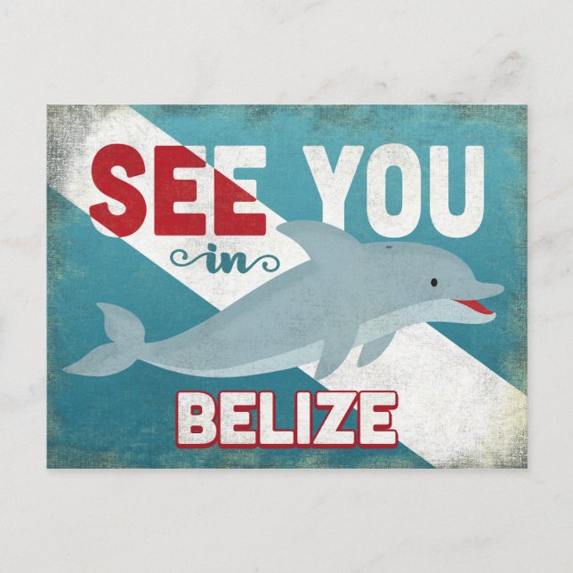 Belise Dolphin - Retro Vintage Travel Postcard (Front)
