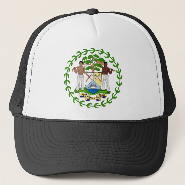 belise emblem trucker hat (Front)