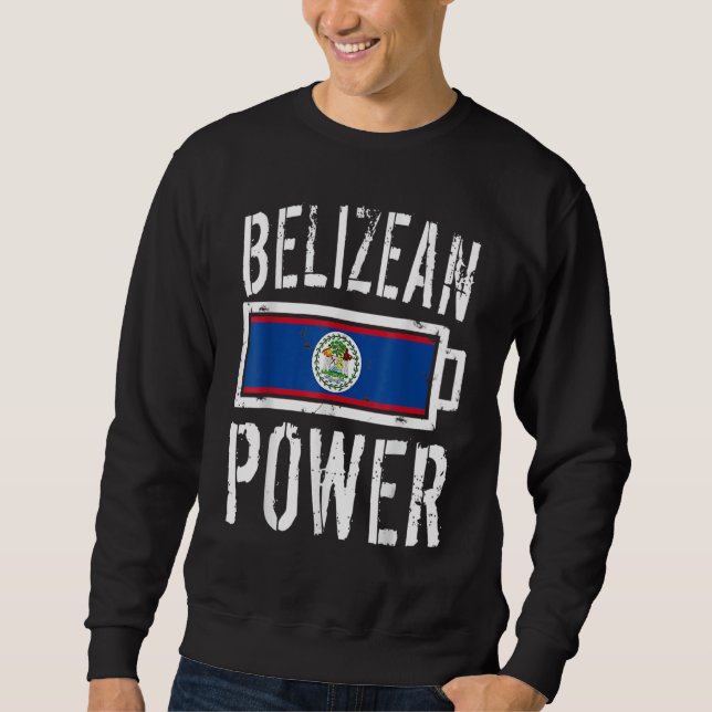 Belise Flag  Belizean Power Battery Proud Tee (Front)