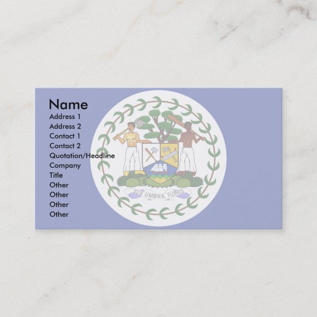 Belise Flag Business Card (Front)