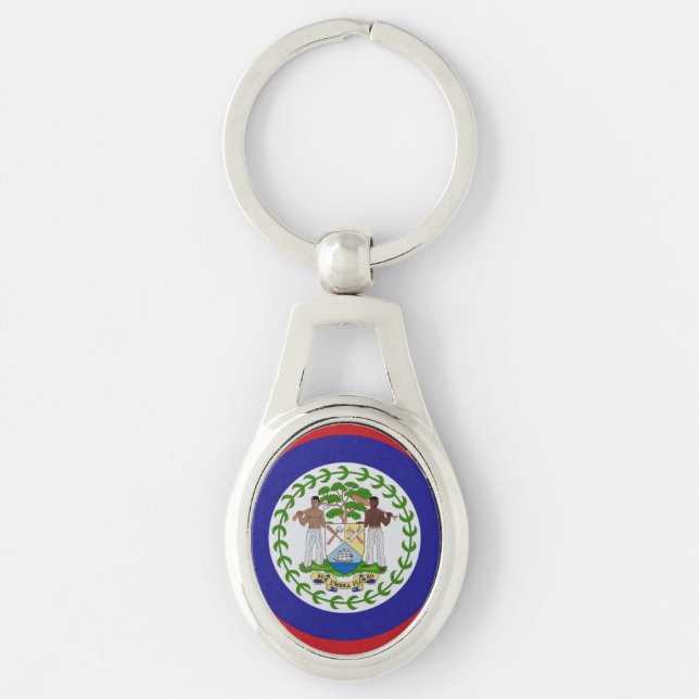 Belise Flag Coat of Arms Key Ring (Front)