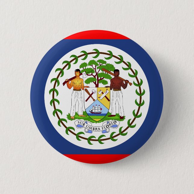 Belise flag country symbol 6 cm round badge (Front)