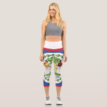 Belise Flag Emblem Capri Leggings<br><div class="desc">Belise Patriotic Home Gift Design. Belizean Country Sign Souvenir. National Politics Mark Present. Homeland Symbol Presentation.</div>