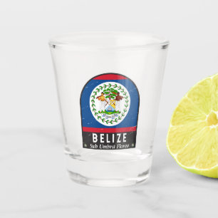 Belise Flag Emblem Distressed Vintage Shot Glass