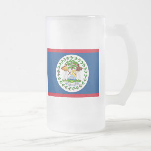 belise flag frosted glass beer mug