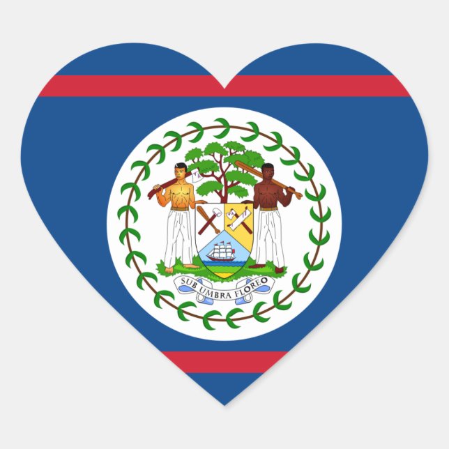 belise flag heart sticker (Front)