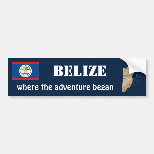 Belise Flag + Map Bumper Sticker (Front)