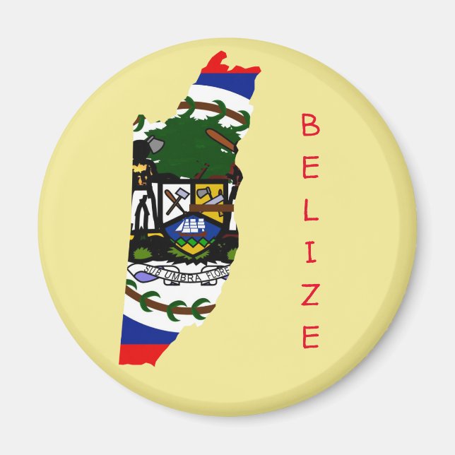 Belise Flag Map Magnet (Front)