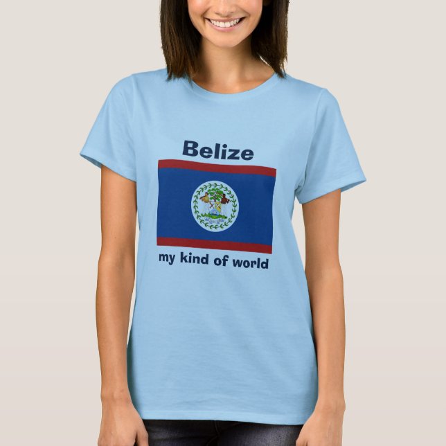 Belise Flag + Map + Text T-Shirt (Front)