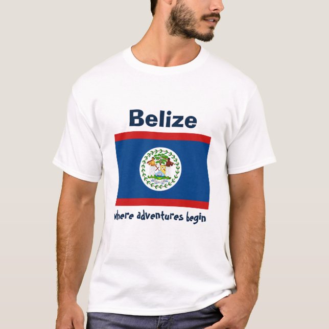 Belise Flag + Map + Text T-Shirt (Front)
