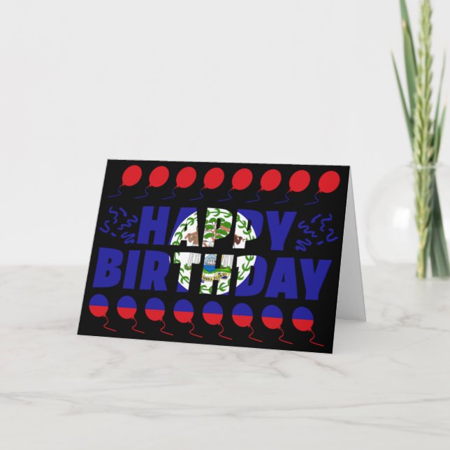 Belise Flag Patriotic Birthday Card (Front)