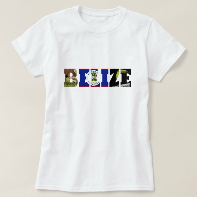 Belise Flag, Tapir & Toucan Bird T-Shirt (Design Front)
