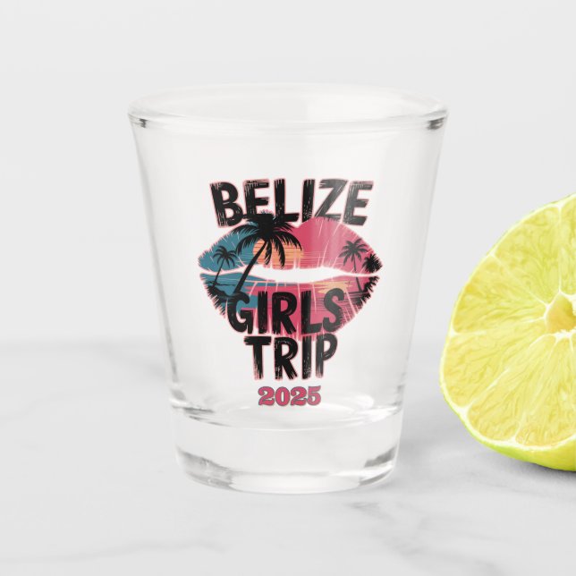 Belise Girls Trip Tropical Adventure  Shot Glass (Front)