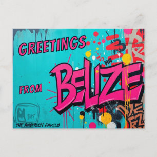 Belise graffiti style greeting Postcard