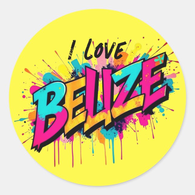 Belise graffiti travel vacation souvenir decor classic round sticker (Front)