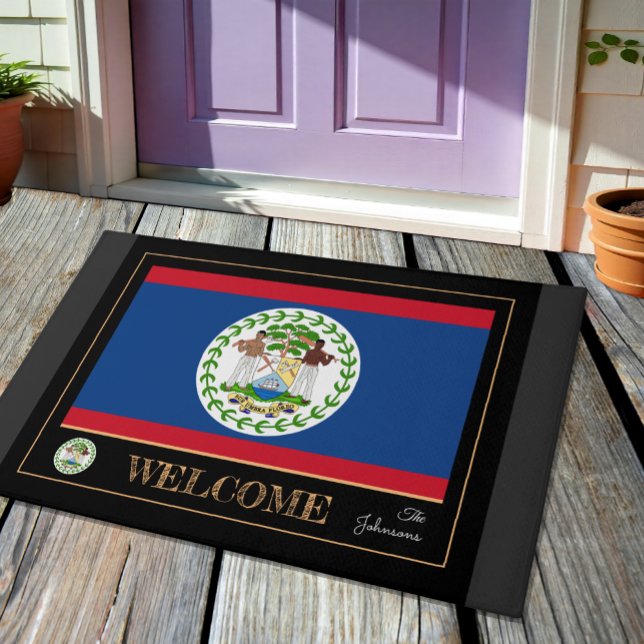 Belise house mat, Belizean Flag sports / Welcome Doormat (Creator Uploaded)