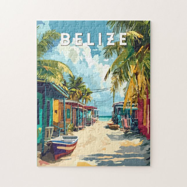 Belise Illustration Travel Art Vintage Jigsaw Puzzle (Vertical)