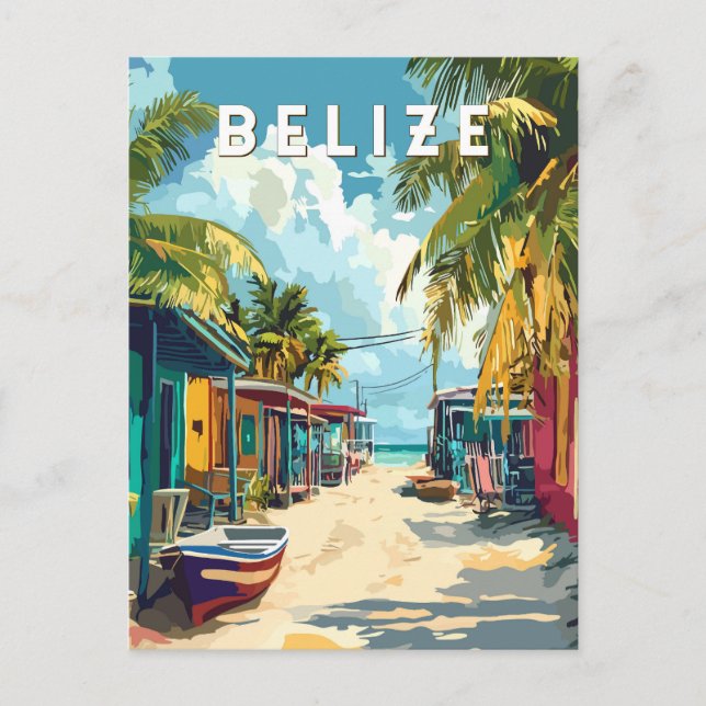 Belise Illustration Travel Art Vintage Postcard (Front)