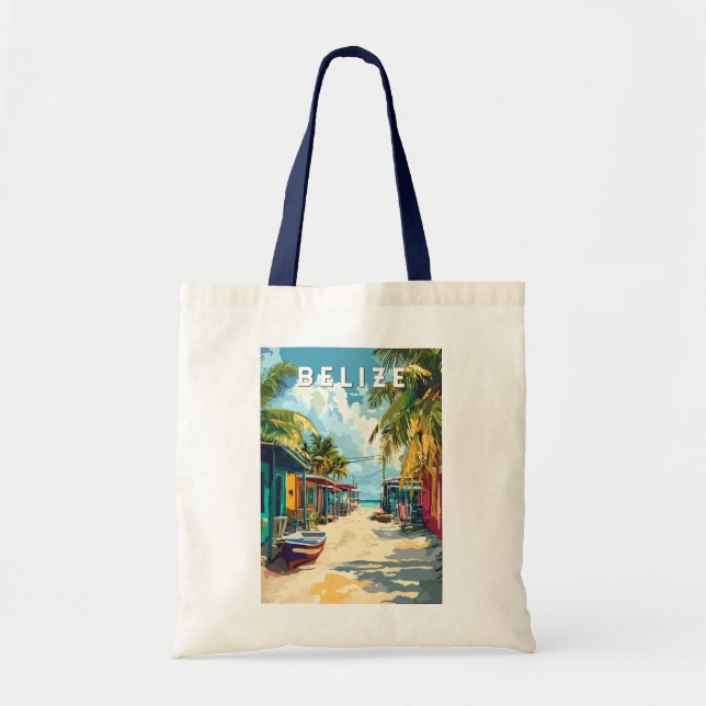 Belise Illustration Travel Art Vintage Tote Bag (Front)