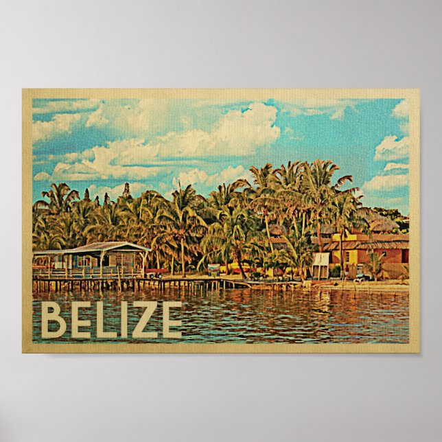 Belise Poster Vintage Travel Poster Caribbean (Front)