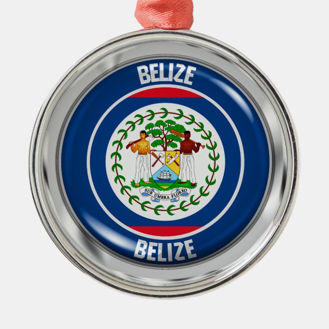 Belise Round Emblem Metal Tree Decoration (Front)