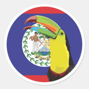 Belise Toucan Belizean National Animal Flag Classic Round Sticker
