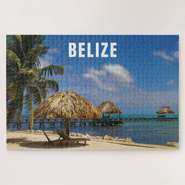 Belise Tropical Beach Ambergris Caye Jigsaw Puzzle (Horizontal)
