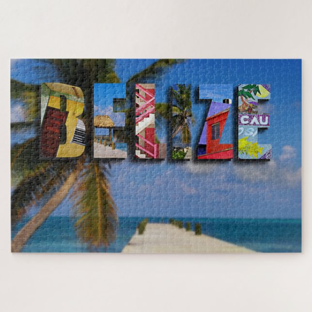Belise Tropical Beach Blue Ocean Travel Jigsaw Puzzle (Horizontal)