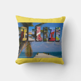 Belise Tropical Beach Blue Ocean Travel Photo Cushion