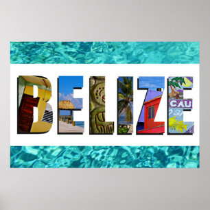 Belise Tropical Beach Blue Ocean Travel Photo Poster
