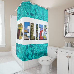 Belise Tropical Beach Blue Ocean Travel Photo Shower Curtain