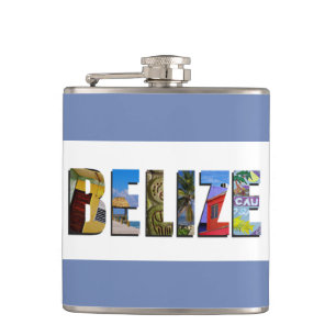 Belise Tropical Beach Blue Ocean Travel Photos Hip Flask