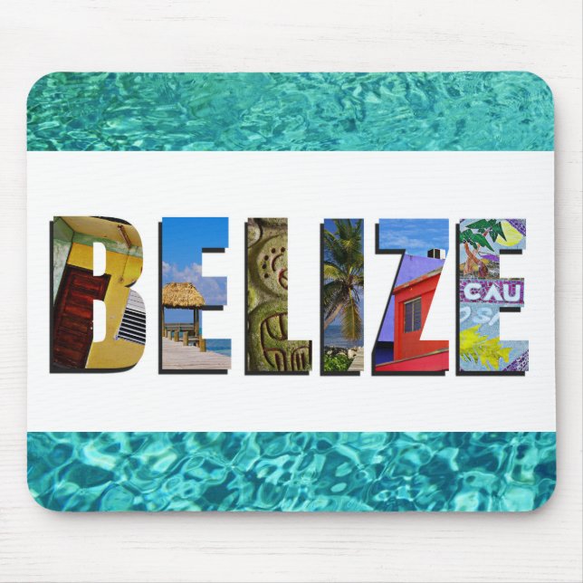 Belise Tropical Beach Blue Ocean Travel Photos Mouse Mat (Front)