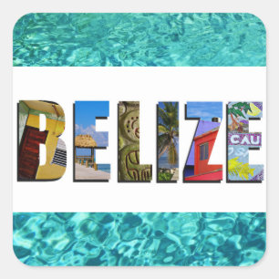 Belise Tropical Beach Blue Ocean Travel Photos Square Sticker