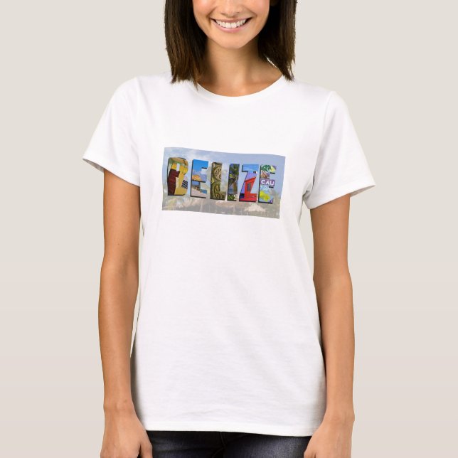 Belise Tropical Beach Blue Ocean Travel Photos T-Shirt (Front)
