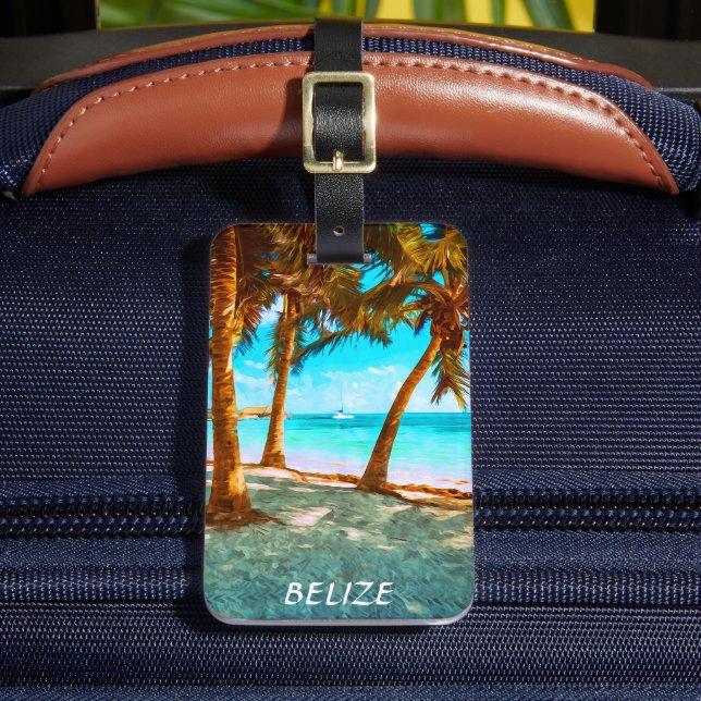 Belise Tropical Beach  Luggage Tag (Front Insitu 2)
