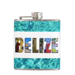 Belise Tropical Blue Ocean Travel Photos Hip Flask