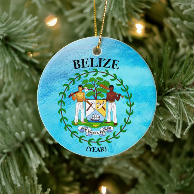 Belise Vacation Christmas Ceramic Ornament (Tree)