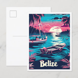 Belise Vintage Travel Illustration Postcard
