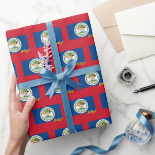 Belise Wrapping Paper, Belizean Flag patriots Paper