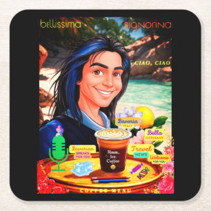 Belissima. Square Paper Coaster